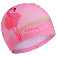 Шапочка ONLYTOP "Фламинго", для плавания, детская, тканевая, обхват 46-52 см, цвет розовый