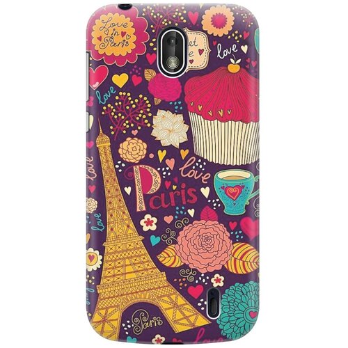 фото Re:pa накладка transparent для nokia 1 с принтом "love in paris"
