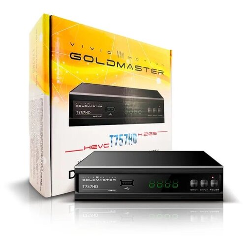 ТВ ресивер GOLD MASTER Эфирная приставка T757HD от DVB-T/T2 , черный