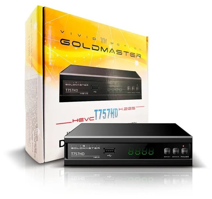 ТВ ресивер GOLD MASTER Эфирная приставка T757HD от DVB-T/T2 , черный