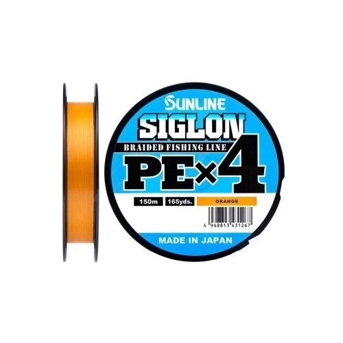 фото Sunline леска плетеная (шнур) sunline siglon pe×4 orange (spex4300or-15 (300 м 0,209мм) )