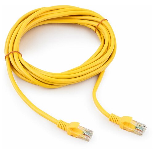 Патч-корд медный UTP Cablexpert PP10-5M/Y кат.5e, 5м, литой, многожильный (жёлтый) патч корд литой telecom utp кат 5e серый 1 5м 1 200