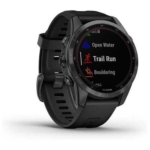 Умные часы Garmin Fenix 7s Solar серый с черным силиконовым ремешком 6680000₽