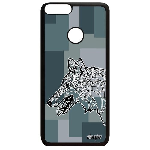 фото Яркий чехол для телефона // huawei p smart 2018 // "волк" злой стиль, utaupia, серый