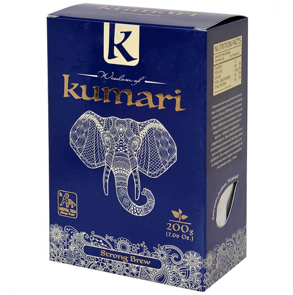 Чай Wisdom of Kumari "Крепкий" чёрный мелколистовой FF1 200г карт / листовой черный Непальский чай / чай Кумари Стронг - фотография № 1