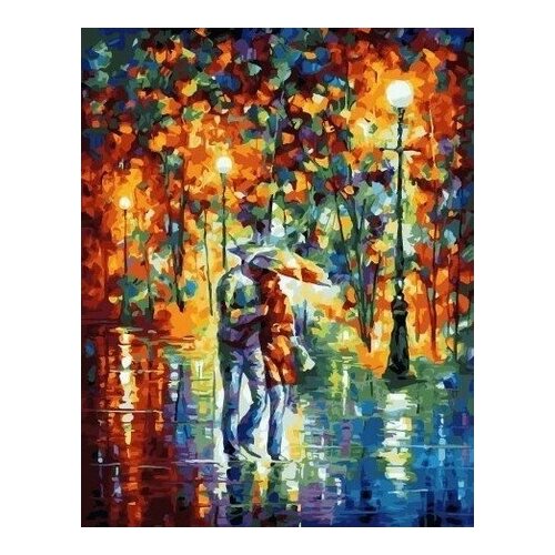 фото Картина по номерам вдвоем под зонтом, 40x50 см. paintboy