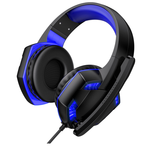 Игровые наушники с микрофоном Gaming CS-713 / RGB подсветка / Cyber sound Series + / Game Virtual Sound 7.1 / Blue