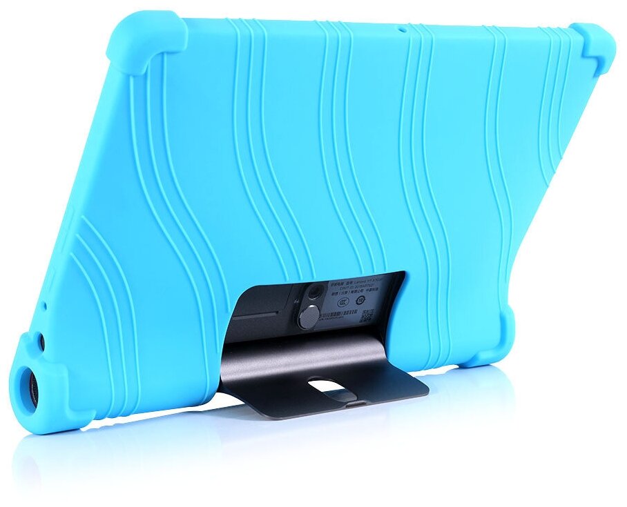 Чехол панель накладка MyPads для Lenovo Yoga Smart Tab YT-X705F 64Gb с защитными заглушками и защитой боковых кнопок синяя