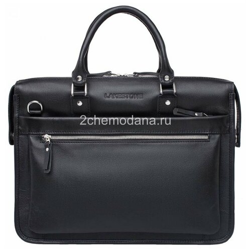 фото Мужская кожаная деловая сумка lakestone halston black 923124/bl
