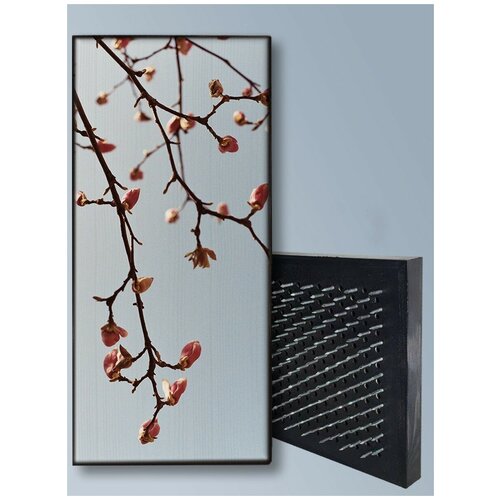 фото Доска садху / доска с гвоздями / доска для йоги / паттерн (абстракция, узор, листья, pattern) - 2260 / шаг 10мм чакра