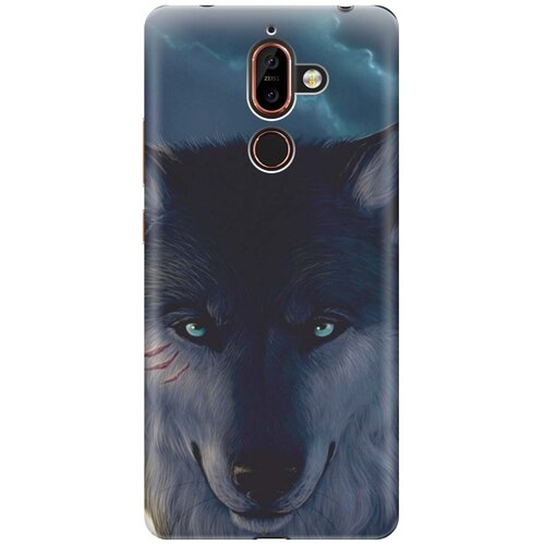 фото Re:pa накладка transparent для nokia 7 plus с принтом "взгляд волка"