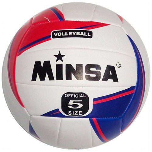 фото Мяч волейбольный e33478 сине/красный , пвх 2.5, 260 гр minsa