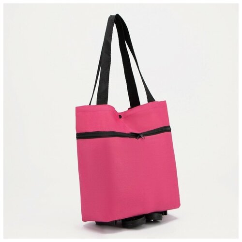 фото Пк кидс тойз дв сумка хозяйственная складная на 2х колёсах, на кнопке, цвет малиновый