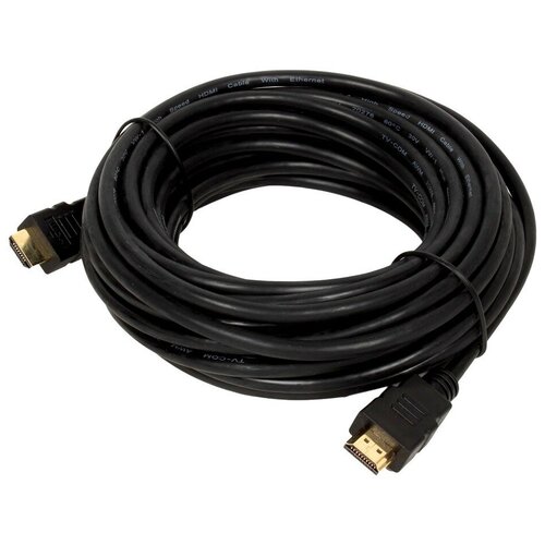комплект 5 штук кабель hdmi hdmi m m 10 м v1 4 tv com cg150s 10m Кабель HDMI 10м TV-COM CG150S-10M круглый черный