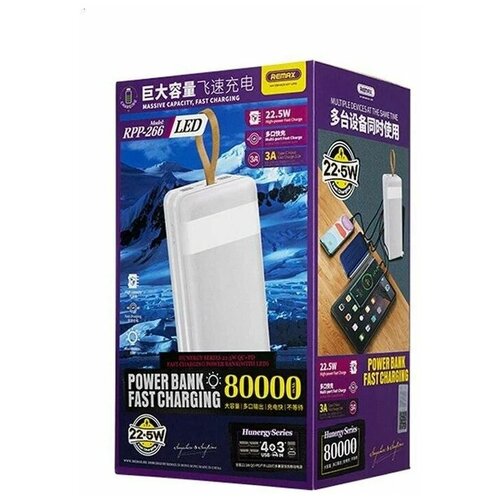 Внешний аккумулятор Remax Hunergy RPP-266 80000 mAh White