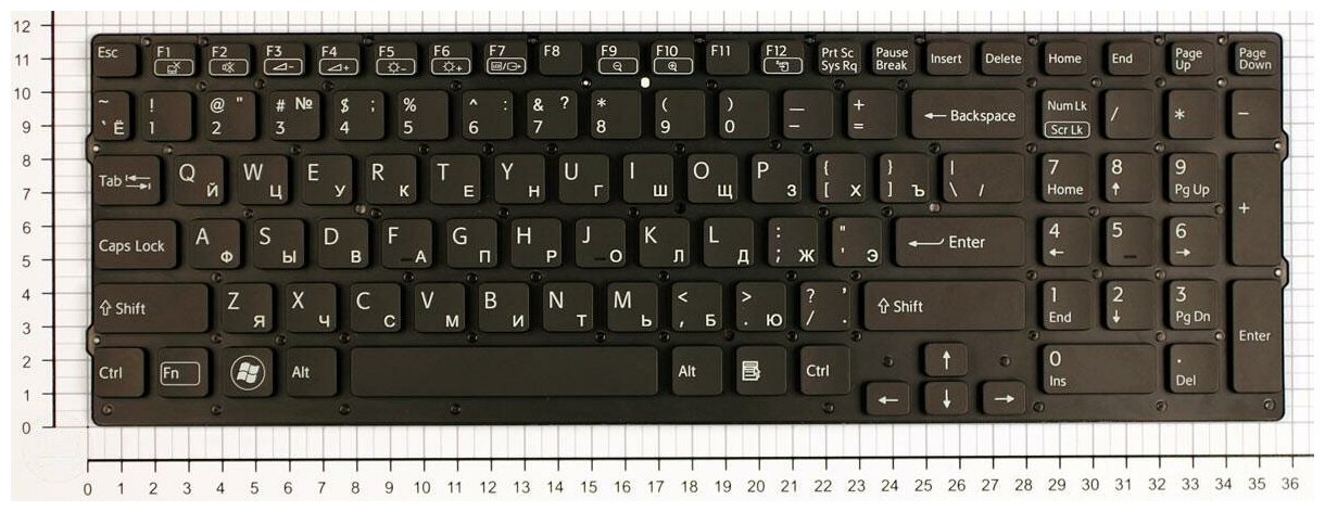 Клавиатура для ноутбука Sony Vaio VPC-F219fc черная без рамки