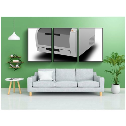 фото Набор модулных постеров для интерьера "принтер, лазерный принтер, компьютер" 60x90 см. в тубусе, без рамки lotsprints