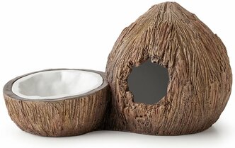 Поилка с укрытием кокос Exo Terra Coconut Hide & Water Dish, 21*12*11,5 см