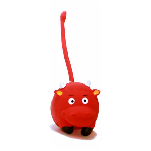 Игрушка для собак Homepet Бычок с длинным хвостом (70274), красный, 1шт.
