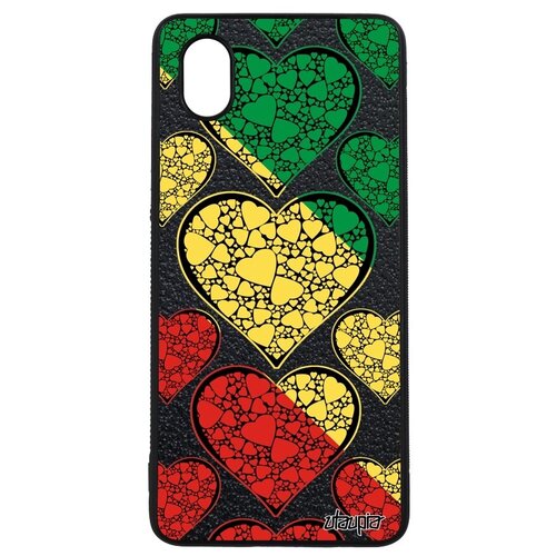 фото Противоударный чехол на мобильный // galaxy a01 // "флаг конго браззавиль с сердцем" любовь дизайн, utaupia, цветной