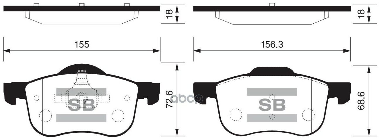 SANGSIN BRAKE SP2122 Колодки тормозные передние VOLVO S60 (2000-2009)