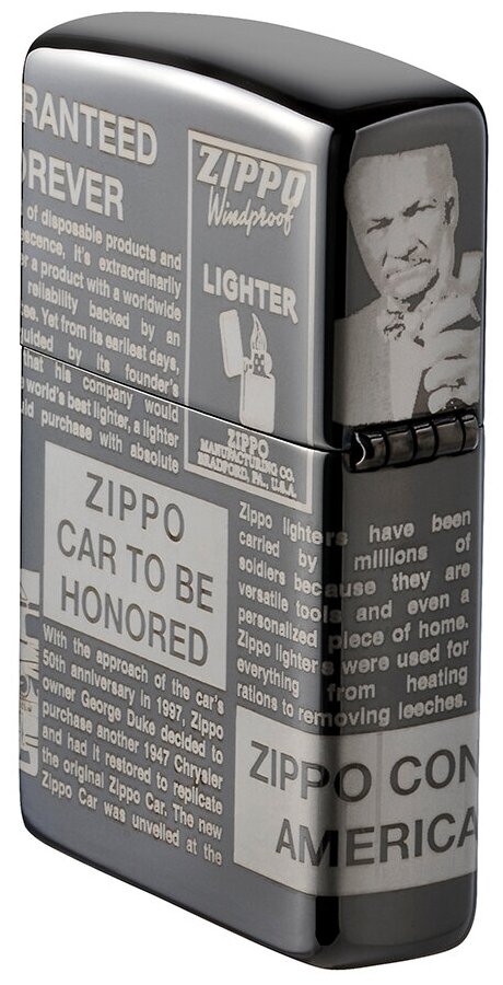 Зажигалка Zippo Classic Black Ice чёрная-глянцевая - фотография № 4