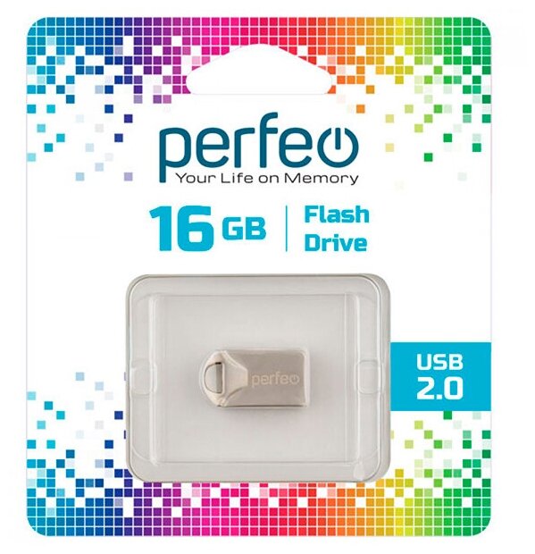 USB флешка PERFEO 16Gb M10 silver USB 2.0