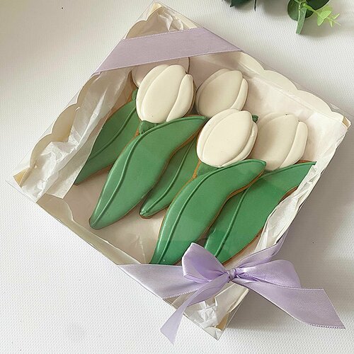Подарочный набор пряников, 5 тюльпанов, подарок на 8 марта, День рождения набор мыла зайка соня 1шт подарок на 8 марта на день рождения