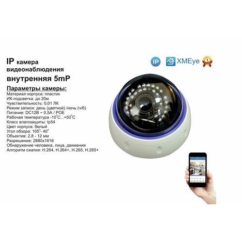 DVW395IP5MPPOE Внутренняя IP камера 5мП с ИК до 20м 450000₽