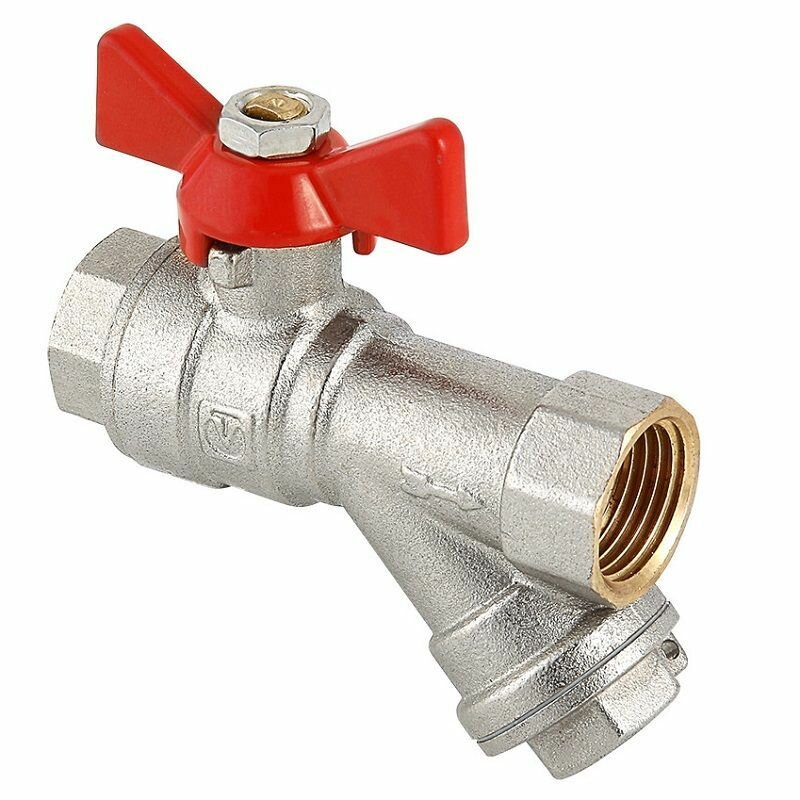 фото Кран шаровой резьб. 1/2", PN16, Valtec VT.293. N, латунь, вн. р.- вн. р, с бабочкой, со встроенным фил