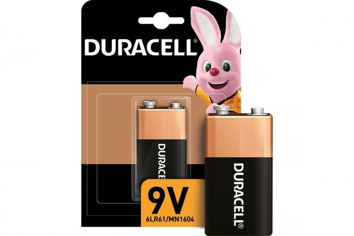 Батарейка щелочная Сrona Duracell, 9V, тип 6LR61, 9В, крона, 1шт Крона