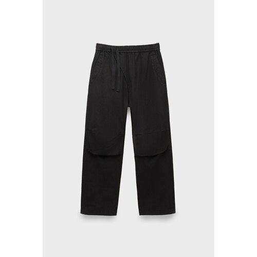 Брюки Maharishi 5006 hemp asym loose track pants, размер 50, черный спортивные брюки maharishi hemp asym wide черный