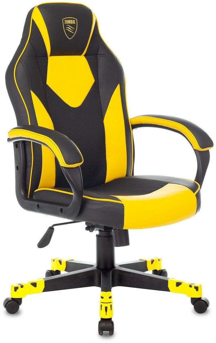 Кресло Zombie Game 17 черный/желтый текстиль/эко. кожа