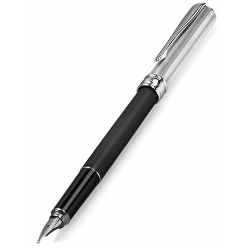 Перьевая ручка AURORA Magellano Matt Black Barrel Cap in Silver 925 Linear Patter (AU A22-M)