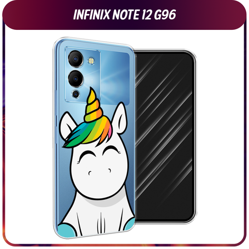 Силиконовый чехол на Infinix Note 12 G96 / Инфиникс Ноут 12 G96 Няшный единорог, прозрачный силиконовый чехол на infinix note 12 g96 инфиникс ноут 12 g96 старинный телефон