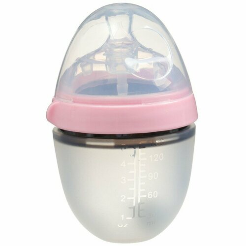 Mum&Baby Бутылочка для кормления M&B, ШГ Ø70мм, 150мл, силиконовая колба, цвет розовый