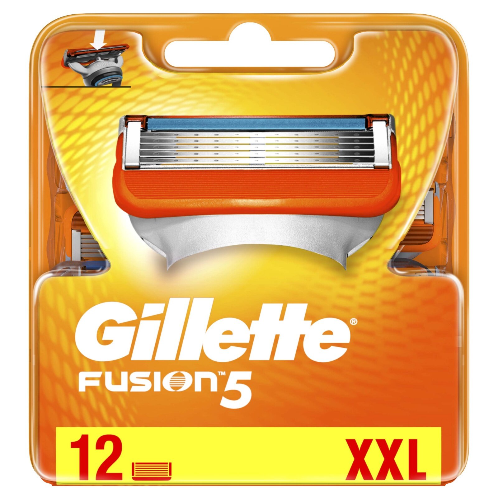 Сменные кассеты для мужской бритвы Gillette Fusion5, с 5 лезвиями, 12 шт