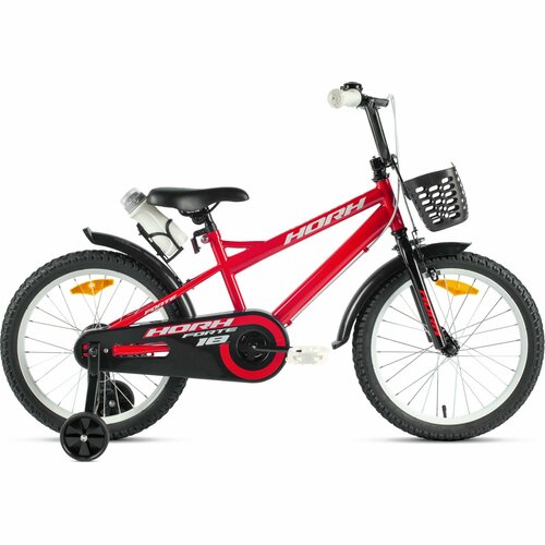Велосипед Horh Forte 18 2024 детский для мальчиков стальная рама с барабанным тормозами 1 скорость для роста 115-130 см цвет Red 1601700₽