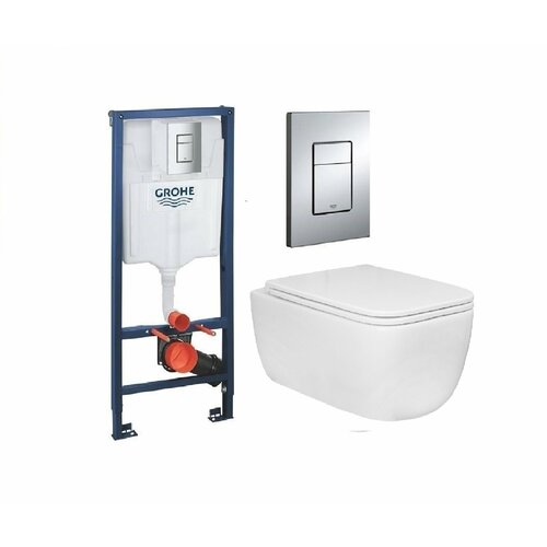 готовый комплект инсталляция grohe rapid sl 38721001 унитаз подвесной azario az 2002 mb boca с сиденьем Готовый комплект: Инсталляция Grohe Rapid SL + Унитаз AZARIO FLAVIA AZ-0076-UQ1