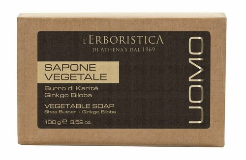 Твердое растительное мыло с маслом ши и гинкго билоба / LErboristica Uomo Vegetable Soap