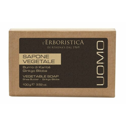 Твердое растительное мыло с маслом ши и гинкго билоба / L'Erboristica Uomo Vegetable Soap
