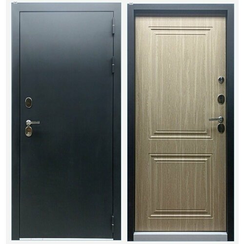 Дверь стальная Эталон Термо-2 Черный муар-Венге светлый 960 правая (терморазрыв)