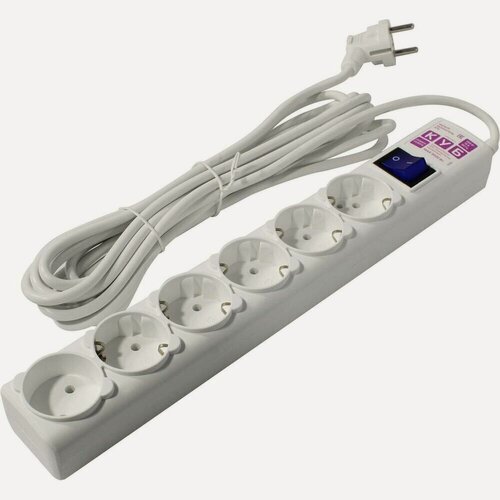 Изображение товара Сетевой фильтр Power Cube 16B белый цвет 10 А 6 розеток 5 метров