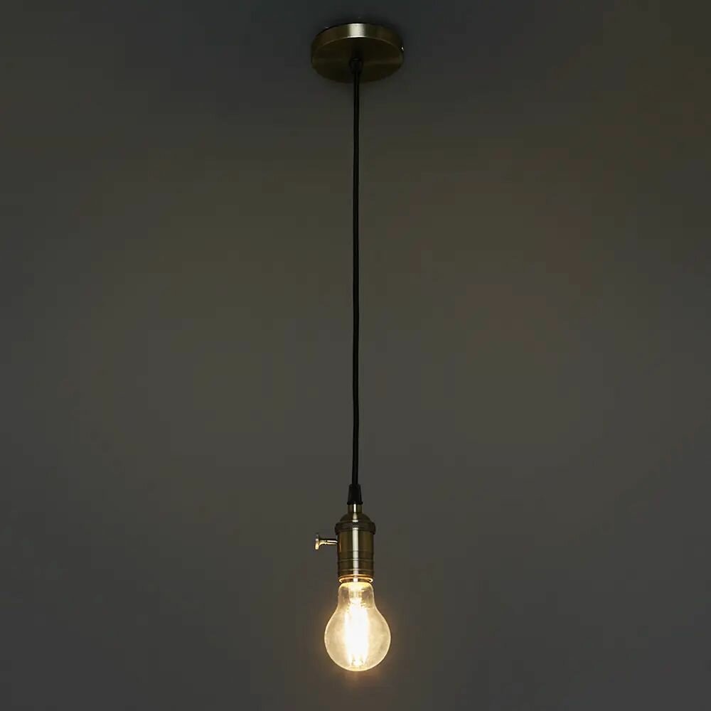 Патрон декоративный шнур 1 метр E27 цвет бронза