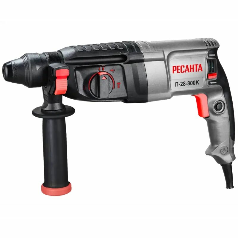 Перфоратор сетевой SDS Plus Ресанта П-28-800К 00-00008644, 800 Вт, 3.4 Дж