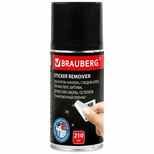 Антискотч-спрей для удаления этикеток следов клея липких лент битума BRAUBERG 210 мл 608434 511₽