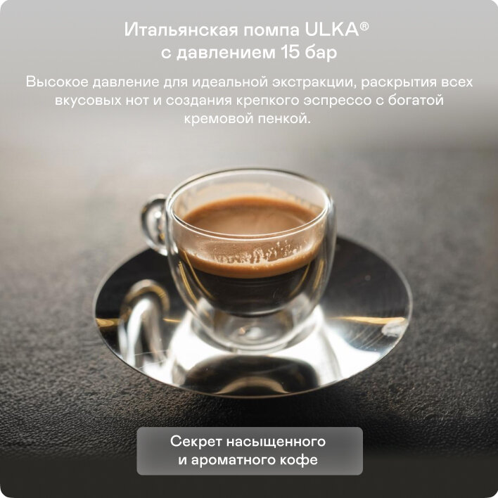 Кофеварка рожковая GARLYN L140. Мощность 1450 Вт. Емкость резервуара для воды 1,4 л. — фото 1