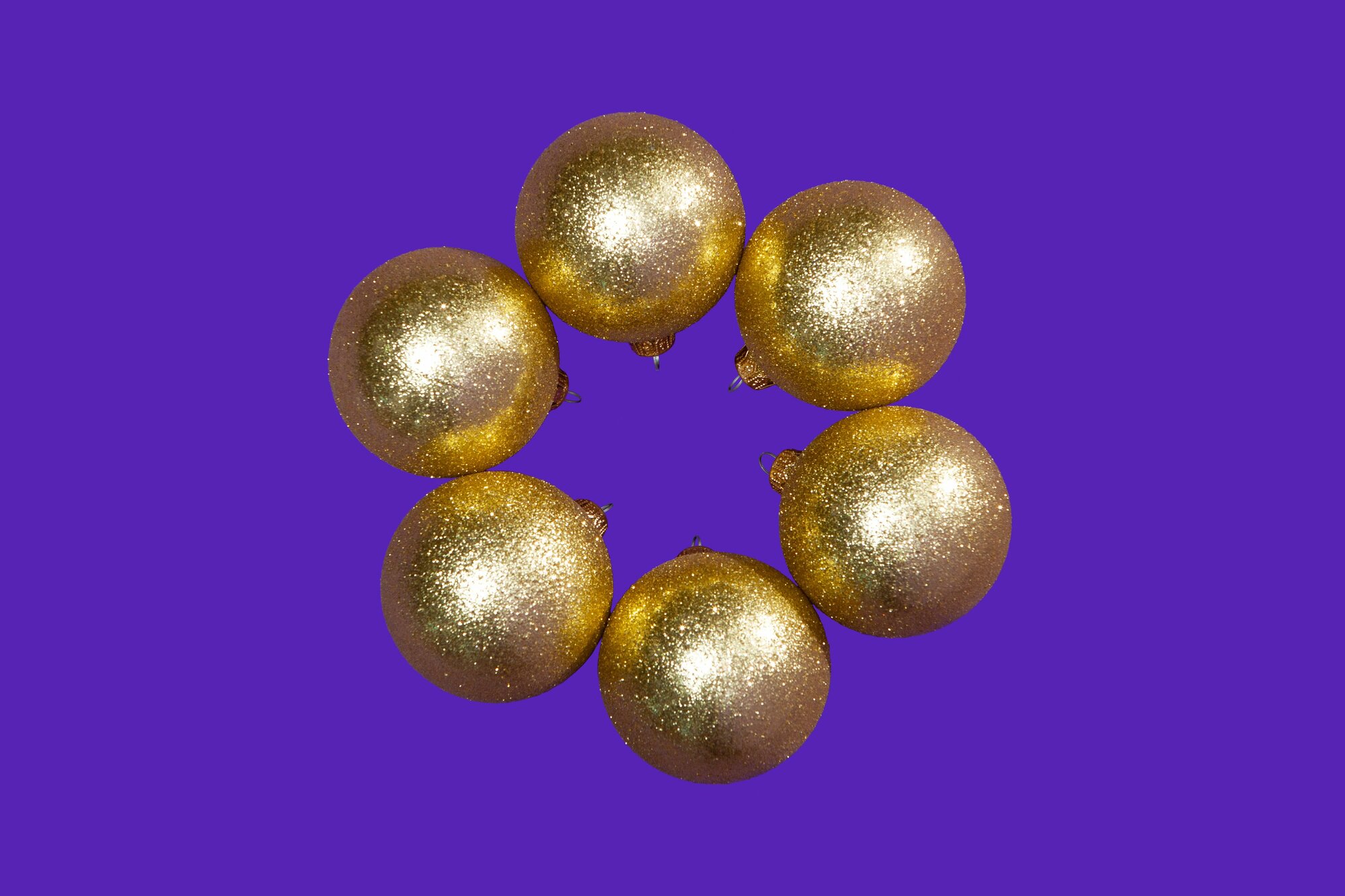 Шар на елку 8см, 1шт, новогодний золотой глянцевый, Crystal Trees — фото 1