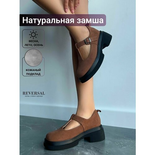 фото Туфли мэри джейн reversal, размер 37, черный, коричневый