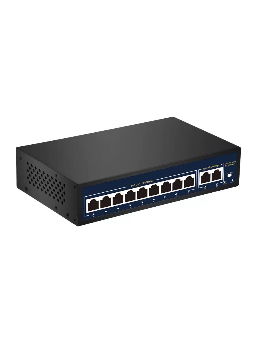 Коммутатор сетевой poe switch 11 портов неуправляемый — фото 1